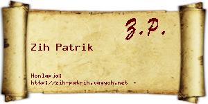 Zih Patrik névjegykártya